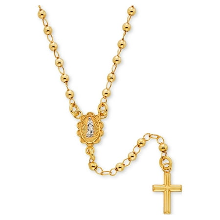 Brilliance Fine Jewelry 14K Gold Plated Sterling Silver Beads Children’s Female Rosary Necklace