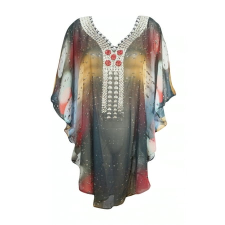 

Tunic Kaftan Dress Georgette Kaftan Maternity Dress Beach Size