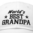 thumbnail image 2 of DALIX Worlds Best Grandpa Dad Hat Grandfather Gift Cotton Cap in White, 2 of 6