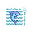 thumbnail image 3 of CafePress - SHARKS LIVE IN THE SALTY SEA Pajamas - Women's Dark Pajamas, 3 of 5