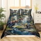 thumbnail image 2 of Juego de Funda Nórdica King Size,Árboles de pino de montaña Waterfall Bedding Set,Niños Niñas, 2 of 6