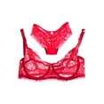 thumbnail image 4 of Sujetador de gasa de encaje de mujer empujan hacia arriba la ropa impermeable Irfora Rojo/36B, 4 of 4