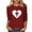 A408 Wine, variant on Mifsaly Heart Graphic Cotton Top Women Crewneck 3/4 Sleeve Shirt Breathable Lightweight Slim Fit Summer Blouse Versatile Daily Wear Fashion Tee S