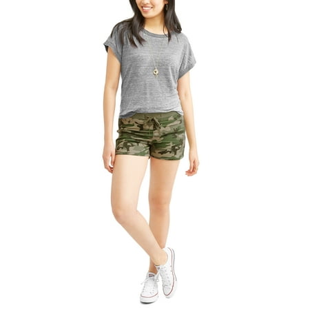 No Boundaries Juniors' Ribbed Waist Dorm Shorts (Up to 2XL!)