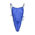 thumbnail image 5 of Gibobby Conjunto de lencería Body de malla sin espalda de 1 pieza para mujer, cuello con cordones, picardías transparente, lencería con cordones(Azul G), 5 of 5