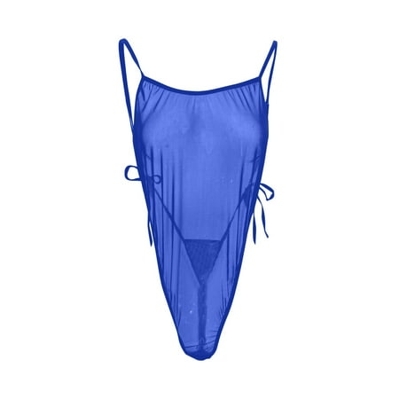 Upioiwer Robes For Women Lingerie WomenâS Lingerie Women S 1 Piece Backless Mesh Bodysuit Halter Neck Lace Up Sheer Teddy Nightie Lace Up Lingerie Fishing Net Sexy Underwear Sleepwear