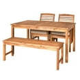 thumbnail image 2 of Acacia Wood Simple Patio 4-Piece Dining Set - Brown, 2 of 6