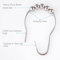 thumbnail image 5 of LNKOO 24 Pieces Stainless Steel Shower Curtain Roller Hook Ringsï¼Rust-Resistant Metal Shower Curtain Hooks Rings for Bathroom Shower Rods Curtains - Set of 24, Chrome, 5 of 7