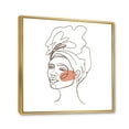 thumbnail image 3 of Designart 'One Line Portrait of Afro American Woman III' Modern Framed Canvas Wall Art Print, 3 of 5
