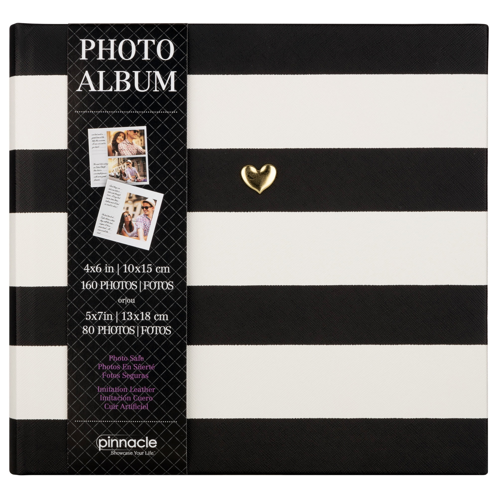 Vintage Stripe 6'' x 4'' Slipin Photo Album Holds 80 Photos 