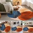 thumbnail image 6 of Boho Geometric Large Area Rugs for Bedroom Living Room, Soft Non Slip Carpet Bedside Rug, Farmhouse Abstract Retro Stripes Motifs Round Floor Cover Kitchen Accent Rug 6' for Dining Room/Office, 6 of 9