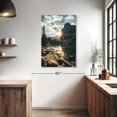 thumbnail image 3 of Elephant Stock Moraine Lake Sunburst Wall Art - Vertical Canvas Wall Art - Living Room Wall Decor - Nature Canvas - Gray And Blue Decor - 26" x 39", 3 of 8