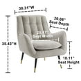 thumbnail image 4 of Art Leon Tufted Wingback Chair, Velvet Deep Upholstered Accent Chair for Living Room, Off-White, 4 of 9