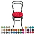 thumbnail image 3 of My Infinity Store 16" Plush Round Tufted Chair Pad/Cushions Tie-Backs (Red,6 Piece), 3 of 3