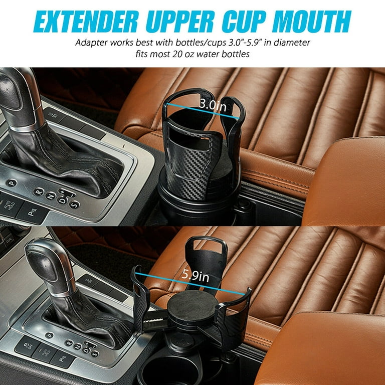 Bobasndm Car Cup Holder Expander Adapter, 2 in 1 Multifunctional 2 Cup  Mount Extender Sturdy Cupholder with 360° Rotating Adjustable Base to Hold  Most 17oz - 20 oz Bottles Drink Coffee 