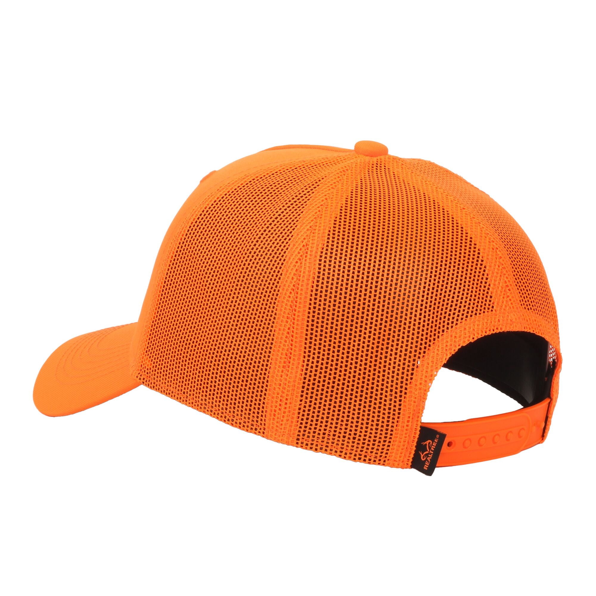 Realtree Structured 5-Panel Trucker Hat – Blaze Orange Screen Print Antlers Meshback Cap, One Size