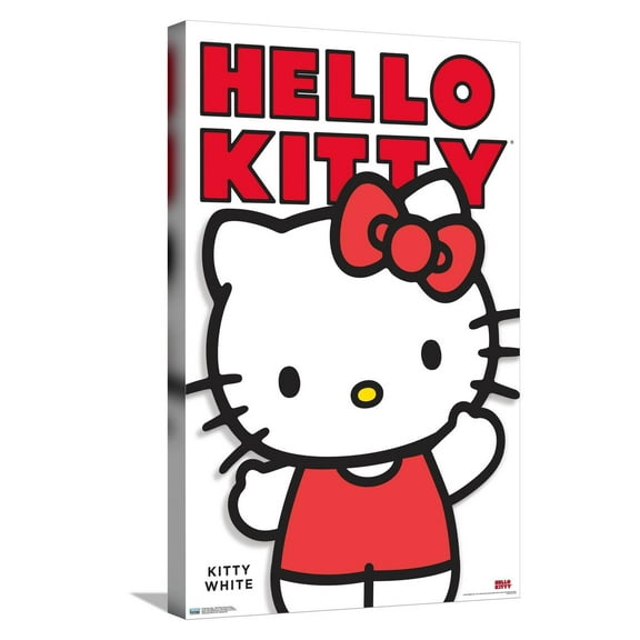 Hello Kitty and Friends: Hello - Kitty White Feature Series Canvas Wall Poster, 14.725" x 22.375"