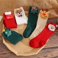 thumbnail image 3 of AOOOWER Baby Girls Tube Socks Santa Claus Toddler Breathable Cotton Socks for Toddler, 3 of 18