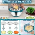 thumbnail image 5 of Vesteel Mixing Bowls with Lids Set of 7, Stainless Steel Nesting Bowls with Colander and 3 Graters for Draining Prepping Slicing, Nonslip Bottoms & Airtight Lid, Size 4.6, 2.6, 1.5 Qt, Blue, 5 of 8