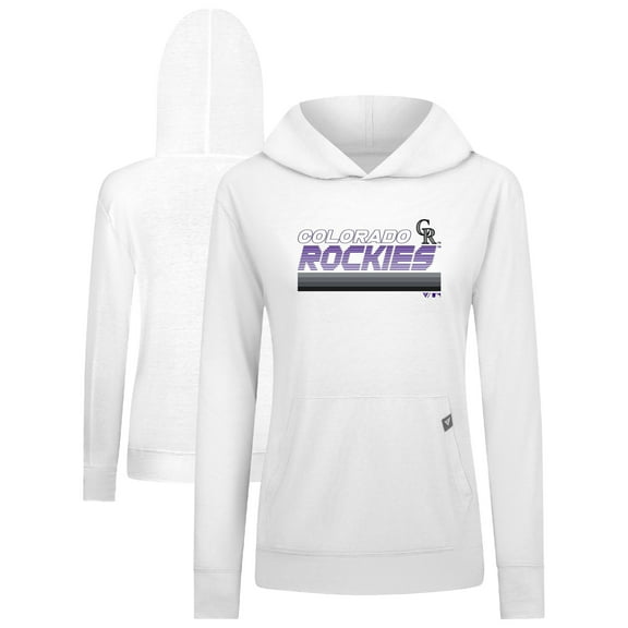 Women's Levelwear White Colorado Rockies Relay Breaker Pullover Hoodie