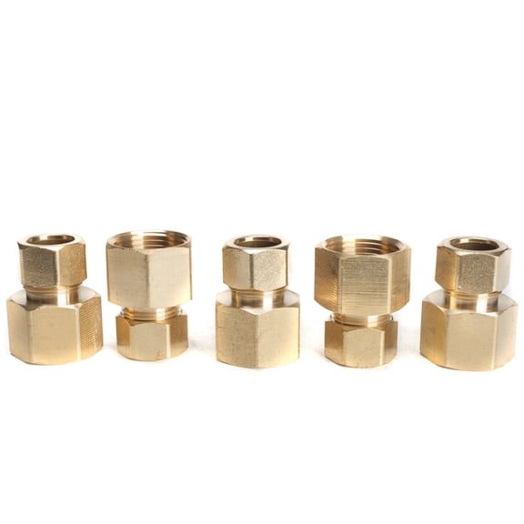 LTWFITTING Brass 5/8" OD x 3/4" Female NPT Compression Connector Fitting(Pack of 5)