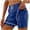 Blue, variant on Women Athletic Shorts 2 in 1 Elastic Waist Pockets Biker Ball Games Running Sports Summer Outfits (Orange, M)