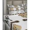 thumbnail image 2 of Ambesonne Animal Fitted & Top Sheet Set with Shams, Boston Terrier Dogs, White Cream and Grey, 2 of 4