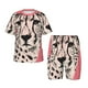 thumbnail image 1 of Balery Pink Cheetah Art Conjunto de Pijama Infantil de Manga Corta con Estampado – Ropa de Dormir de Algodón Suave-3X-Large, 1 of 6