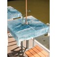 thumbnail image 2 of Outdoor Tablecloth with Umbrella Hole for Patio/Picnic/Party/Camping, Blue Waves Abstract Waterproof Table Cloth Square Cover Washable, Boho Summer Beach Coastal Ocean Beach (60"x 60"), 2 of 9