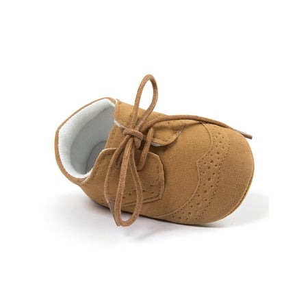 

Colisha Unisex Baby Walking Sneakers Soft Sole Crib Shoe First Walkers Flats Outdoor Lightweight Shoes Lace Up Moccasins Light Brown 4C