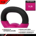 thumbnail image 4 of JFIT Kettlebell Weights Vinyl Coated Iron, 5 LB, Hot Pink, 4 of 8