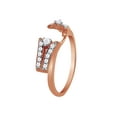 thumbnail image 2 of Round White Cubic Zirconia Split Shank Enhancer Guard Ring 10k Rose Gold Ring Size - 11, 2 of 3