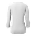 thumbnail image 5 of Shadoumai Women's Slim Fit 3/4 Sleeve Ribbed Knit Crew Neck Basic Tee Soft Comfortable Everyday Casual Top Blouse Shirt, 5 of 6