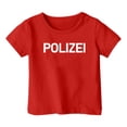 thumbnail image 3 of NINGMENG Chemises & Hauts pour Garçons Tout-Petits Col Rond Manches Courtes avec Imprimé Lettre Chandail Confortable T-Shirts de Vacances, Rouge, 2-3 Ans, 3 of 3