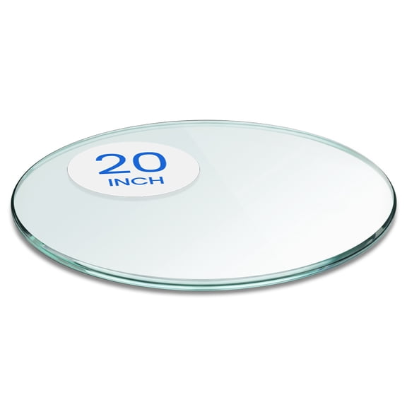 Dulles Glass 20" Round Table Top 3/8" Thick, Pencil Polished Tempered Glass for Indoor Dining or Outdoor Patio, 11 Pounds