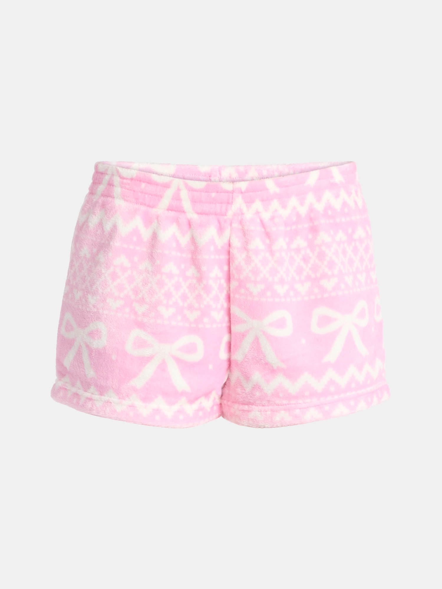 No Boundaries Pull-On Printed Plush Shorts, 2'' Inseam, Women's