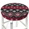 thumbnail image 3 of Logiee red Minimalist Snowflake Print Stool Covers Round,Bar Stool Covers,Watedrproof Stool Slipcover with Elastic,Stool Cushion,Round Bar Stool Seat Covers for Bar Round Chair-13 inch, 3 of 7