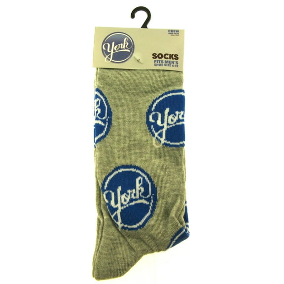 One Pair of York Peppermint Patti Crew Socks for Men Shoe Sizes 6 - 12