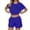 Dark Blue, variant on 2 Piece Lounge Sets for Women 2 Piece Lounge Matching Short Sleeve Tops Shorts Pants with Pocket Clothing