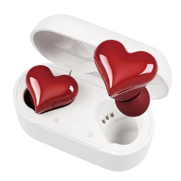 Heart Shaped Bluetooth Wireless Earbuds In Ear Charging Version Designed As A Gift For Women