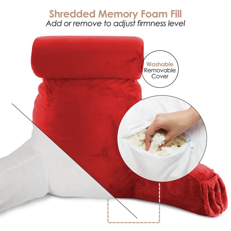 Cheer Collection Shredded Memory Foam Filled Shoulder Support Pillow With  Velour Washable Cover : Target