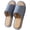 Navy, variant on Women's Fuzzy Slippers Winter Warm House Shoes Anti-Skid Rubber Sole Faux Fur Sandals Slip On Open Toe Bedroom Indoor Outdoor Slipper Navy 10-10.5