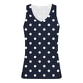 thumbnail image 4 of Htigea Polka Dots Tank Tops for Women Ribbed V-Neck Sleeveless T-Shirts Summer Fitted Tanks for Going Out Daily Navy S, 4 of 7