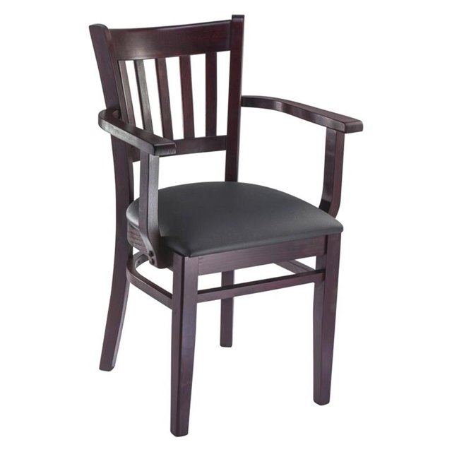Beechwood Mountain Vertical Dining Arm Chair in Dark Mahogany
