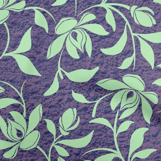 oneOone Polyester Spandex Purple Fabric Floral Magnolia With Texture Sewing Material Print Fabric By The Yard 56 Inch Wide
