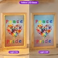 thumbnail image 2 of Peace Love Pride Pitbull with Rainbow Sunglasses LGBT LGBTQ+ Acrylic Plaque with Wood Photo Frame Box Terrier Dog Lover Light Box - 01004, 2 of 5