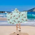 thumbnail image 2 of Yayeee Kids Hooded Towel with Hand Pockets Beach Soft Absorbent Bath Wrap 50 x 23.5 inch, Green Otters Pattern, 2 of 5