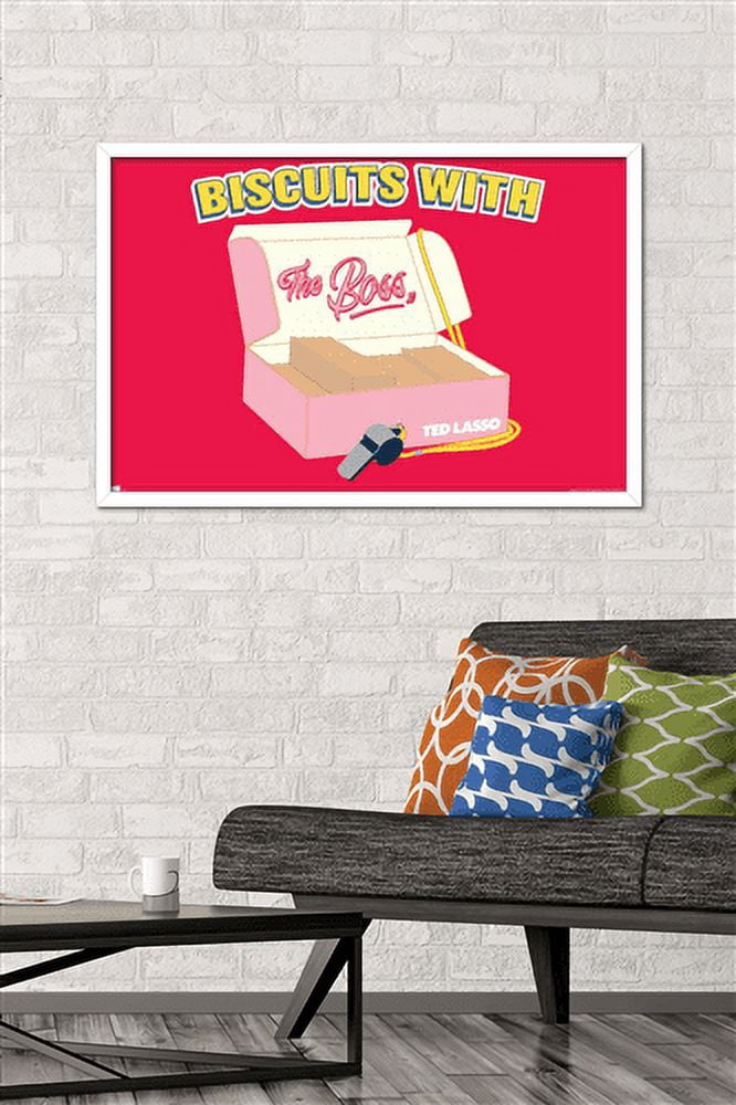 Ted Lasso - Biscuits With The Boss Wall Poster, 22.375" x 34", Framed