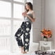 thumbnail image 5 of Balery Lilies Flowers Pantalones de pijama para mujer, pijamas ultraligeros, pantalones de estar por casa-Small, 5 of 6