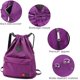 thumbnail image 5 of Bolsa de gimnasio bolsa de gimnasio con bolsillo exterior mochila de saco de gimnasio con cordón ajustable para mujeres y hombres Xemadio 221369-2, 5 of 9